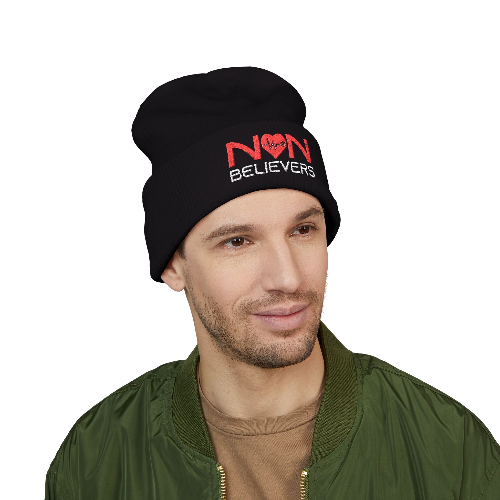 NonBelievers Embroidered Black Beanie