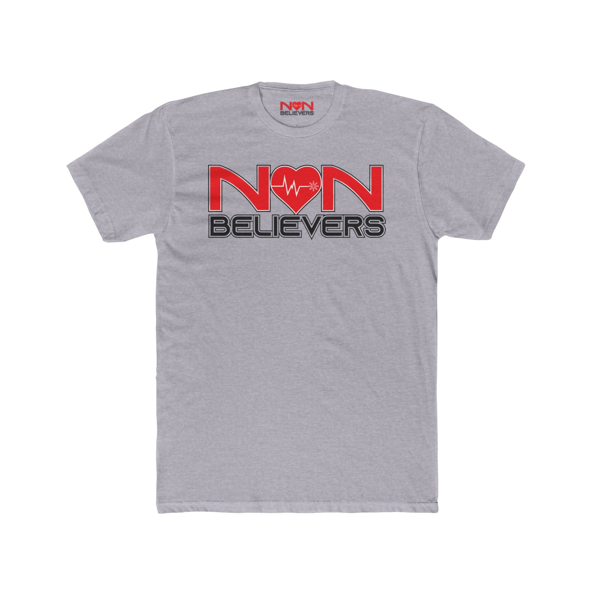 NonBelievers Bold Red Heartbeat T-Shirt - Grey