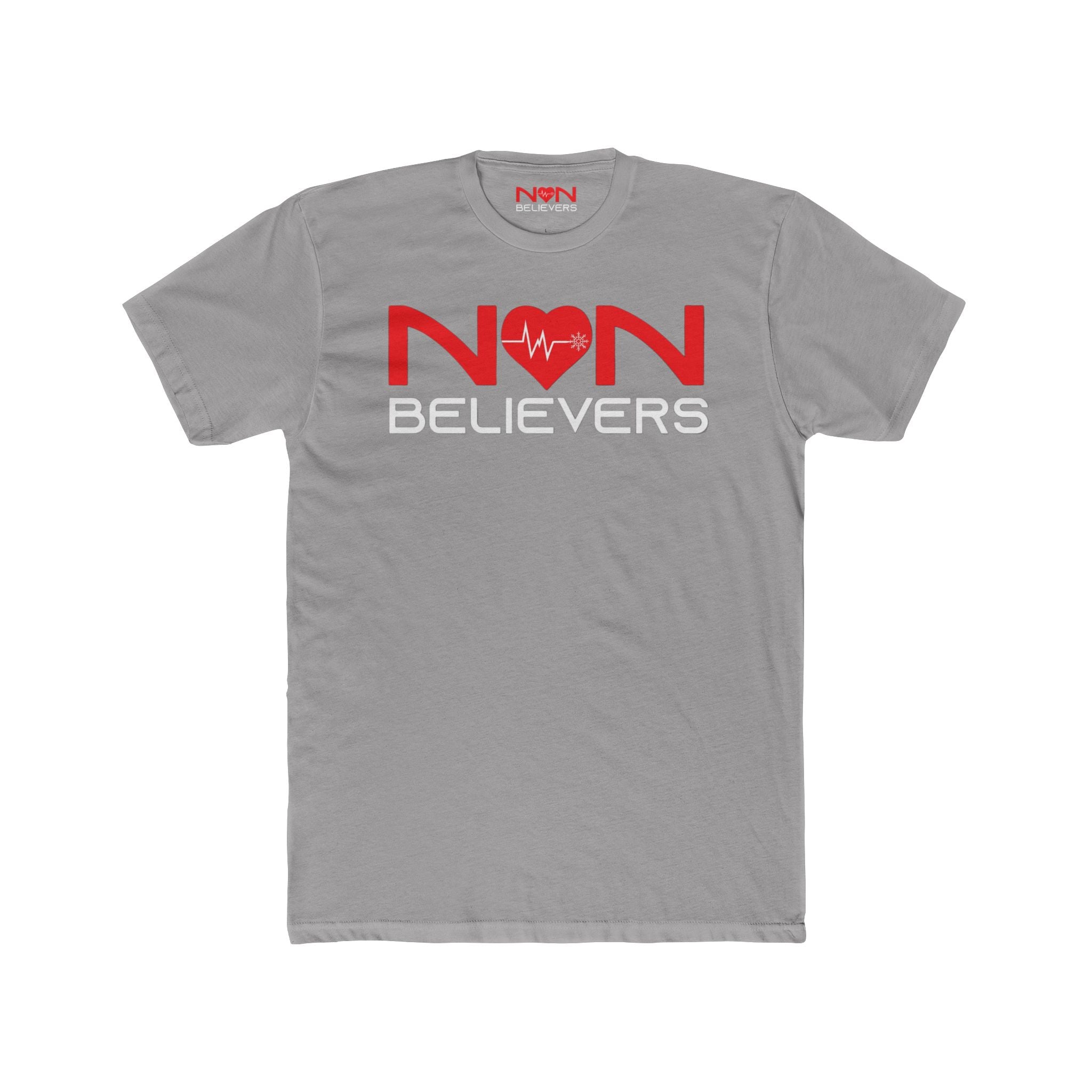 NonBelievers Bold Red Heartbeat T-Shirt - Grey